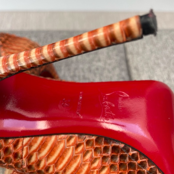 Christian Louboutin So Kate 120, Orange Watersnake, EU39 (fits a US8 or US8.5) - Picture 5 of 8